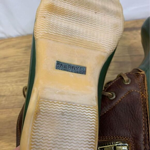 🌳sperry top sider leather waterproof duck boots. Size 7. Hunter green/ ma… - Picture 10 of 10